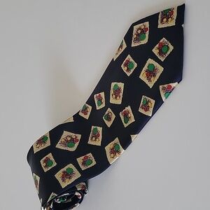 Men J Classic Navy Multi Color Formal Neck Tie with Elegant Design Print